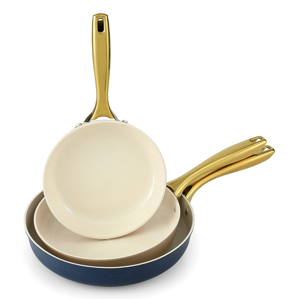 5-star Chef Frying Pan 3PCS Shades Frypan Set Ceramic Coating Multi Colour